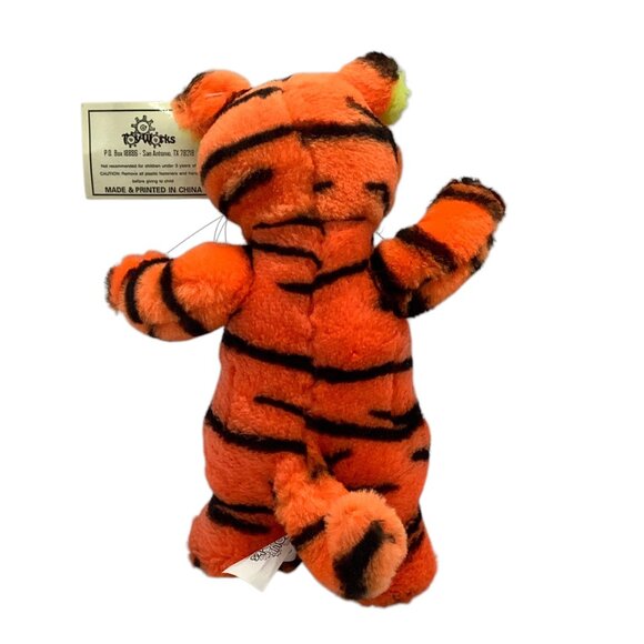 Vtg Toy Works Plush Tigger Tiger Stuffed Animal Bright Orange & Yellow Striped 9 - Picture 6 of 7